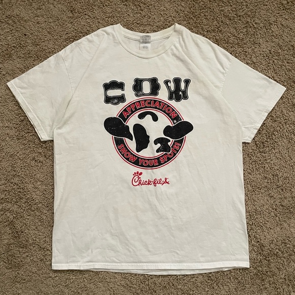 Vintage Y2K Chick-Fil-A Cow Appreciation Day T-Shirt White Size XL - Picture 1 of 4